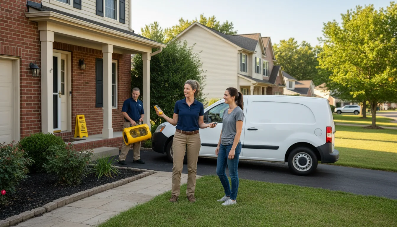 Residential water damage restoration in West Point, IL